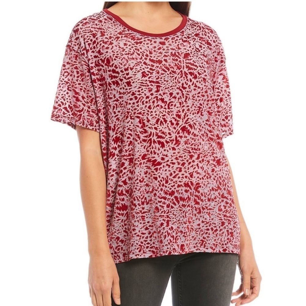 Women’s We the Free red oversized teddy burnout short sleeve t-shirt size M